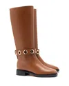 Larroude Milan Flat Boot In Caramel