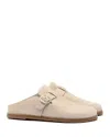 Larroude Milan Suede Clog In Neutral