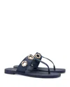 Larroude Women's Milan Grommet Thong Sandals In Indigo