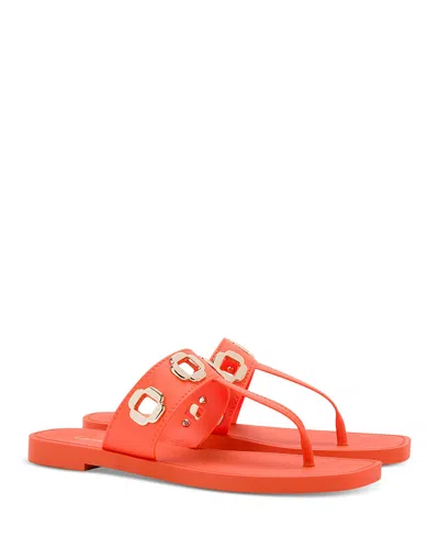 Larroude Women's Milan Grommet Thong Sandals In Orange