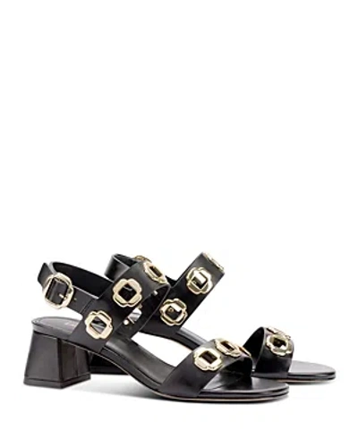 Larroude Women's Milan Hardware Strappy High Heel Sandals In Black