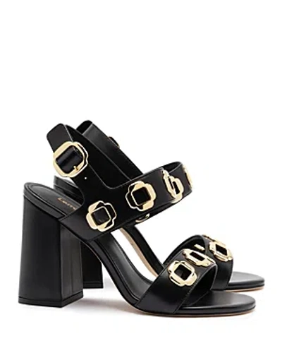 Larroude Women's Milan Studded Stappy High Heel Sandals In Black