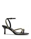 Larroude Women's Milanina Mini Mid Heel Sandals In Black
