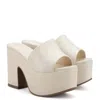 Larroude Miso Open-toe Flatform Mules In White