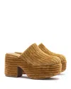 Larroude Miso Velvet Platform Clog In Brown