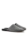Larroude Venice Suede Flat Mule In Black