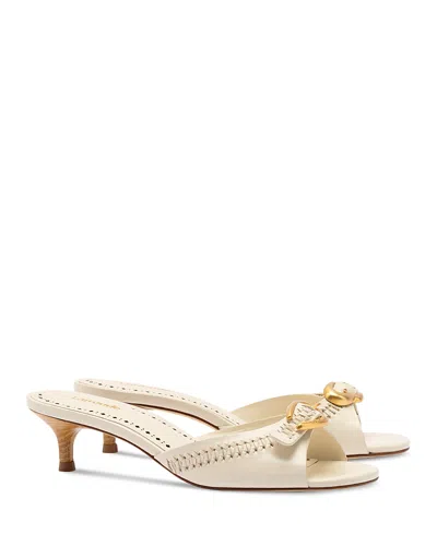 LARROUDE WOMEN'S VERONA KITTEN HEEL MULE SANDALS
