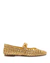 Larroude Verona Macrame Ballet Flats Gold In Gold
