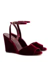 Larroude Women's Yves Wedge Sandals In Wine