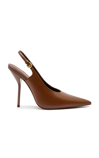 Larroude X Altuzarra Leather Pumps In Burnt