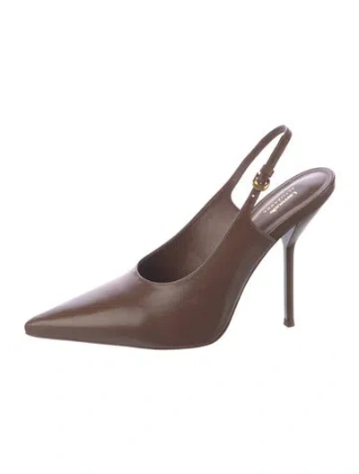 Pre-owned Larroude X Altuzarra Leather Slingback Pumps In Black