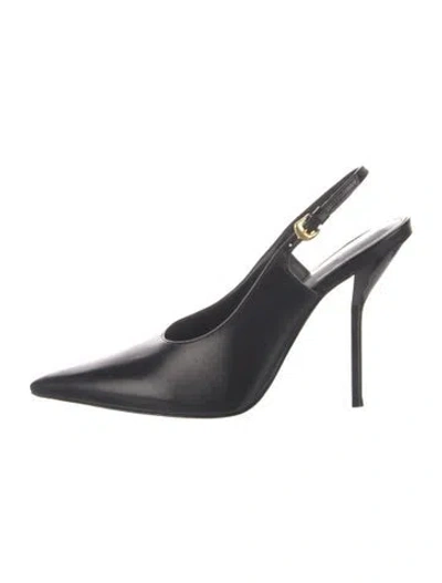 Pre-owned Larroude X Altuzarra Leather Slingback Pumps In Blue