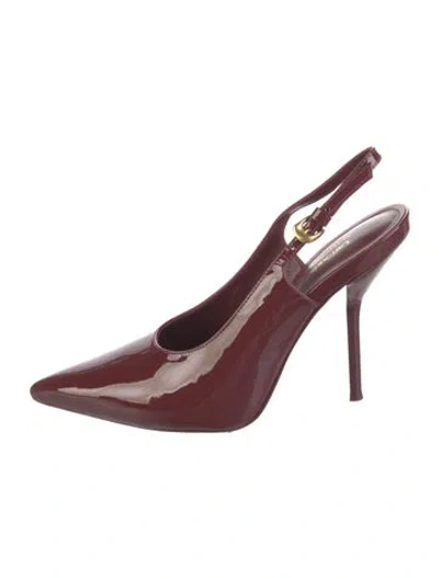 Pre-owned Larroude X Altuzarra Leather Slingback Pumps In Red