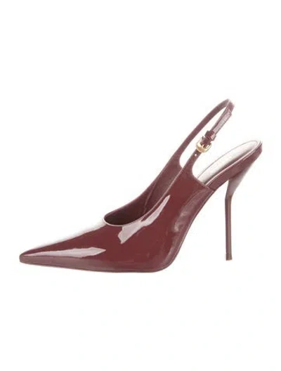 Pre-owned Larroude X Altuzarra Patent Leather Slingback Pumps In Orange