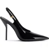 Larroude X Altuzarra Exclusive Patent Leather Slingback Pumps In Black