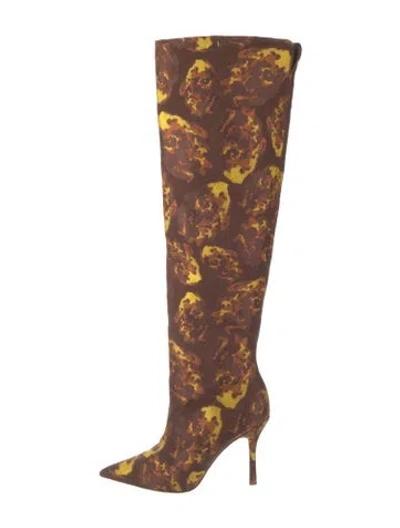 Pre-owned Larroude X Jonathan Cohen Patterned Boots In Brown