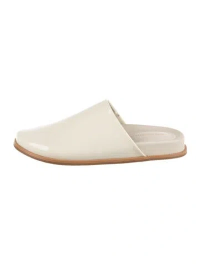 Pre-owned Larroude X Kenneth Cole Patent Leather Mules In Neutrals