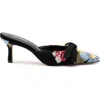 Larroude Larroudé X Markarian Mule In Wool And Floral Embroidery In Black