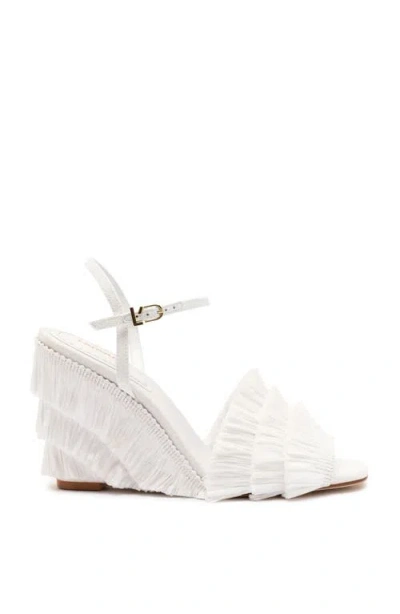 Larroude Larroudé Yves Fringe Wedge In White