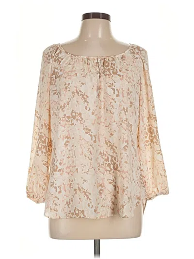 Pre-owned Larry Levine 3/4 Sleeve Blouse In Ivory