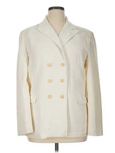 Pre-owned Larry Levine Blazer Jacket In Ivory