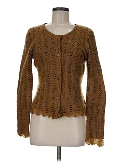 Pre-owned Larry Levine Cardigan Sweater In Brown