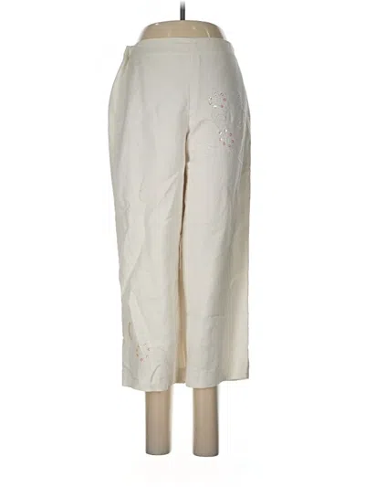 Pre-owned Larry Levine Linen Pants In Ivory