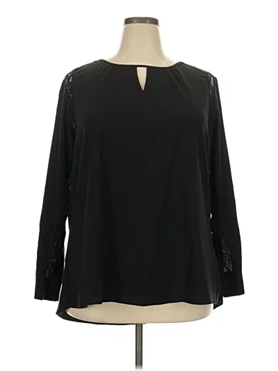 Pre-owned Larry Levine Long Sleeve Blouse In Black