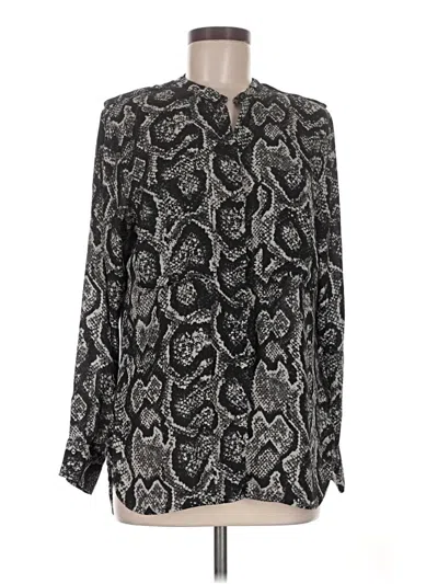 Pre-owned Larry Levine Long Sleeve Blouse In Black
