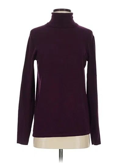 Pre-owned Larry Levine Long Sleeve Turtleneck In Burgundy