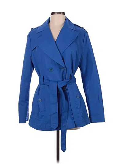 Pre-owned Larry Levine Trenchcoat In Blue