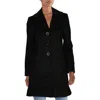 Larry Levine Womens Wool Blend Midi Walker Coat In Black