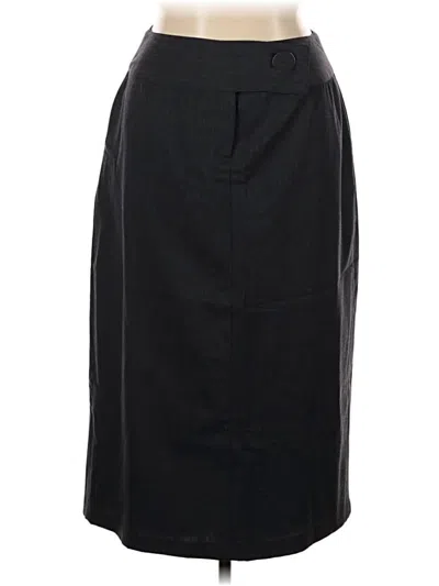 Pre-owned Larry Levine Wool Skirt In Gray