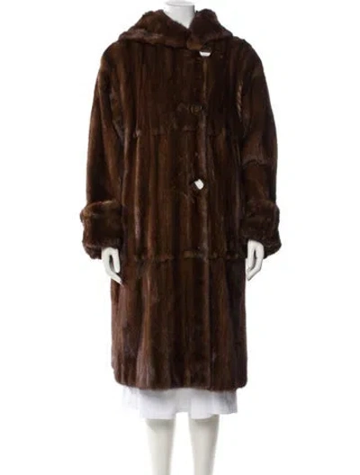 Pre-owned Larry Weinstein Mink Fur Coat In Brown