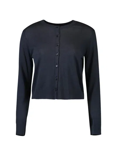Lars Andersson Crew-neck Long-sleeved Cardigan In Blue