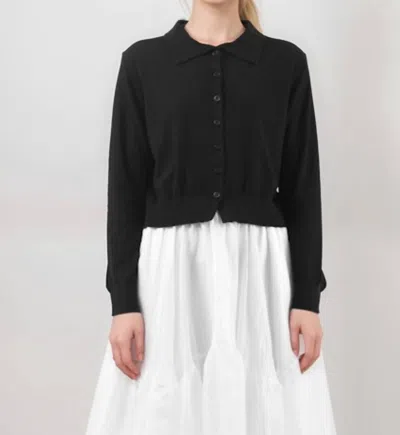Lars Andersson Cropped Cardigan With Collar In Black