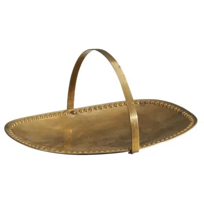 Pre-owned Lars Holmström , Dish Or Tray, Brass, Arvika, Sweden, 1940s In Brown