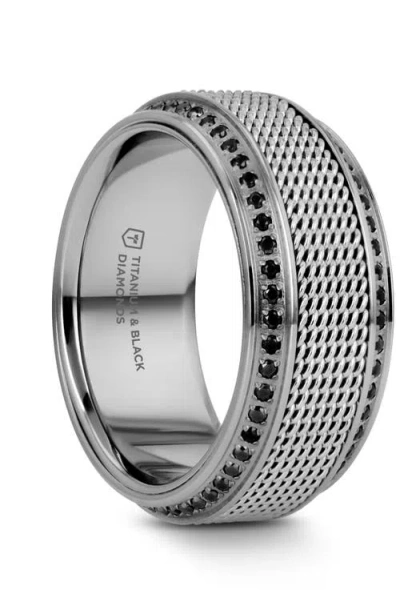 Larson Jewelers Gauntlet Steel Chain Titanium Wedding Ring In Gray