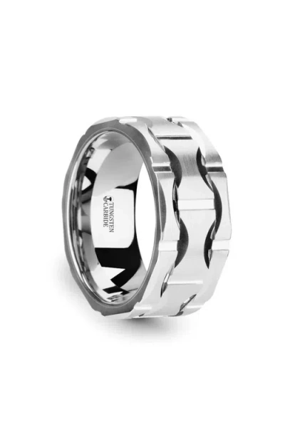 Larson Jewelers Kanye Tungsten Carbide Wedding Band In Metallic