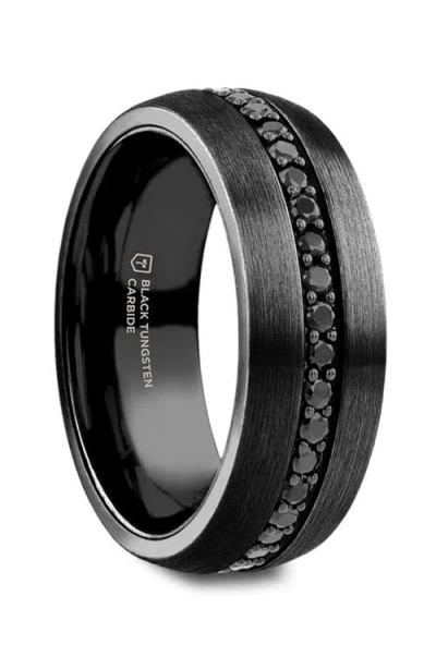 Larson Jewelers Valiant Sapphire Tungsten Ring In Black
