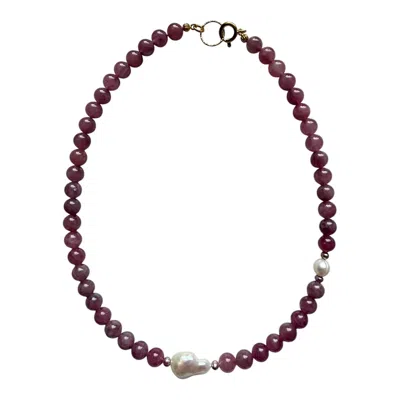 Larsuu Women's Pink / Purple Blush Quartz Necklace In Multi