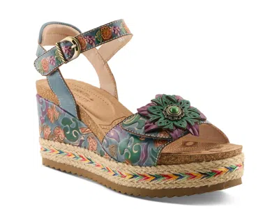 L'artiste Boca Espadrille Wedge Sandal In Multi