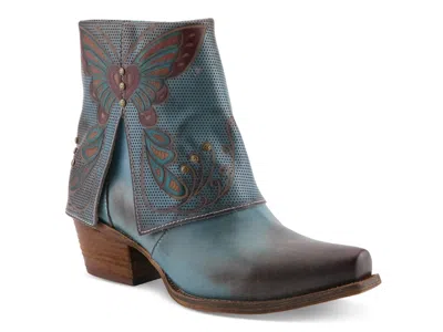 L'artiste Butterfly Kisses Foldover Bootie In Blue