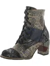L'ARTISTE BY SPRING STEP ABOOT-BLUM WOMENS LEATHER COLORBLOCK COMBAT & LACE-UP BOOTS
