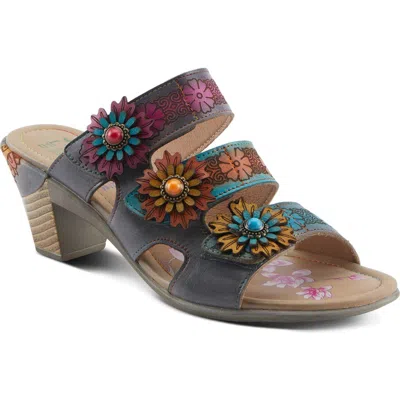 L'artiste By Spring Step Alexi Slide Sandal In Grey Multi