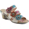 L'artiste By Spring Step Alexi Slide Sandal In White Multi