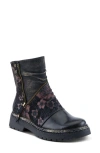 L'artiste By Spring Step Avrilrose Platform Bootie In Black Multi