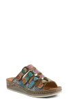 L'artiste By Spring Step Bellini Platform Wedge Slide Sandal In Grey Multi