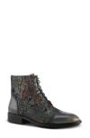 L'artiste By Spring Step Berger Jacquard Bootie In Blue Multi