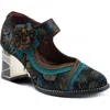 L'artiste By Spring Step Beverlyhills Ankle Strap Pump In Teal Multi